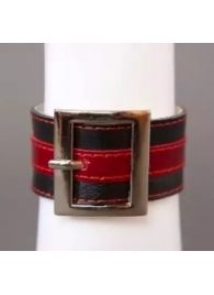 Чёрно-красный браслет с квадратной пряжкой - Подиум - купить с доставкой в Санкт-Петербурге
