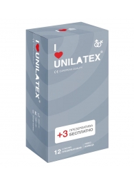 Презервативы с рёбрами Unilatex Ribbed - 12 шт. + 3 шт. в подарок - Unilatex - купить с доставкой в Санкт-Петербурге
