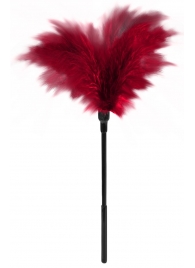 Пластиковая метелочка с красными пёрышками Small Feather Tickler - 32 см. - Blush Novelties - купить с доставкой в Санкт-Петербурге