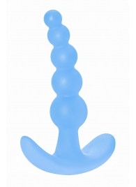 Голубая анальная пробка Bubbles Anal Plug - 11,5 см. - Lola Games