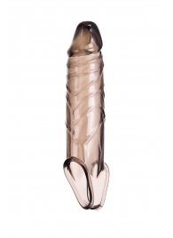 Дымчатая фаллическая насадка с подхватом и закрытой головкой - 16,2 см. - ToyFa - в Санкт-Петербурге купить с доставкой