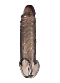 Дымчатая фаллическая насадка с подхватом и закрытой головкой - 16,2 см. - ToyFa - в Санкт-Петербурге купить с доставкой