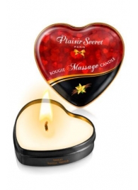 Массажная свеча с ароматом ванили Bougie Massage Candle - 35 мл. - Plaisir Secret - купить с доставкой в Санкт-Петербурге