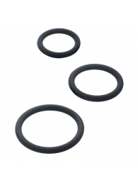 Набор из 3 чёрных эрекционных колец - ToyFa - в Санкт-Петербурге купить с доставкой