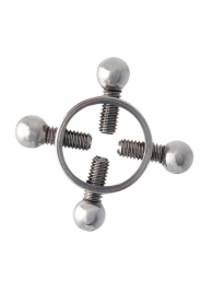 Серебристые зажимы для сосков на винтах - ToyFa - купить с доставкой в Санкт-Петербурге