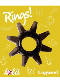 Чёрное эрекционное кольцо Rings Cogweel - Lola Games - в Санкт-Петербурге купить с доставкой