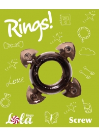 Чёрное эрекционное кольцо Rings Screw - Lola Games - в Санкт-Петербурге купить с доставкой