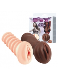 Комплект мастурбаторов-вагин - телесная и темнокожая - Baile - в Санкт-Петербурге купить с доставкой