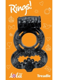 Чёрное эрекционное кольцо Rings Treadle с подхватом - Lola Games - в Санкт-Петербурге купить с доставкой