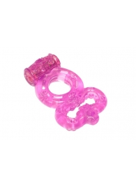 Розовое эрекционное кольцо Rings Treadle с подхватом - Lola Games - в Санкт-Петербурге купить с доставкой