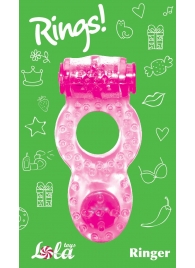 Розовое эрекционное кольцо с вибрацией Rings Ringer - Lola Games - в Санкт-Петербурге купить с доставкой