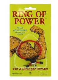 Красно-чёрное эрекционное кольцо с утяжкой RING OF POWER ADJUSTABLE RING - NMC - в Санкт-Петербурге купить с доставкой