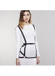 Чёрная упряжь ARROW DRESS HARNESS - Bijoux Indiscrets - купить с доставкой в Санкт-Петербурге
