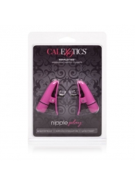 Розовые зажимы на соски с вибрацией Nipple Play Nipplettes - California Exotic Novelties - купить с доставкой в Санкт-Петербурге