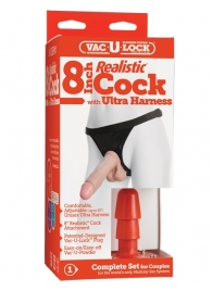 Насадка с трусиками Vac-U-Lock Set 8  Realistic Ultra Harness - 20,6 см. - Doc Johnson - купить с доставкой в Санкт-Петербурге