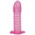 Гелевая розовая насадка с шипами - 12 см. - Toyfa Basic - в Санкт-Петербурге купить с доставкой