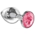 Большая серебристая анальная пробка Diamond Pink Sparkle Large с розовым кристаллом - 8 см. - Lola Games - купить с доставкой в Санкт-Петербурге