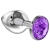 Малая серебристая анальная пробка Diamond Purple Sparkle Small с фиолетовым кристаллом - 7 см. - Lola Games - купить с доставкой в Санкт-Петербурге