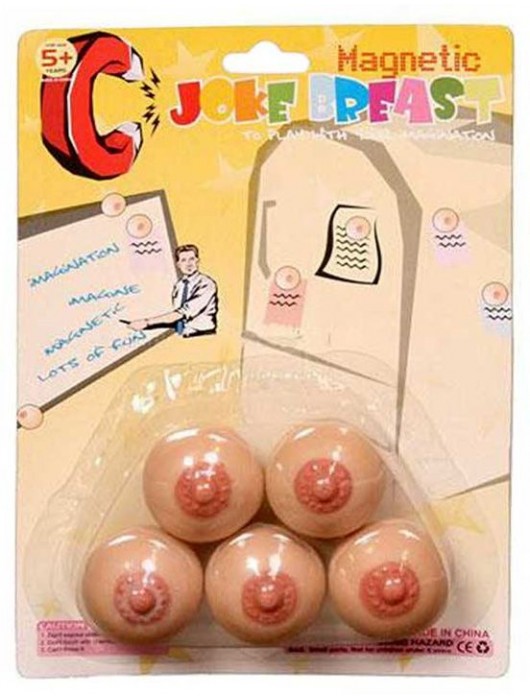 Магнитные держатели в форме груди - 5 шт. - Play Star - купить с доставкой в Санкт-Петербурге