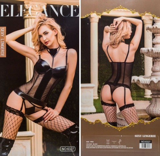 Изысканный полупрозрачный корсаж с чулочками - Джага-Джага купить с доставкой