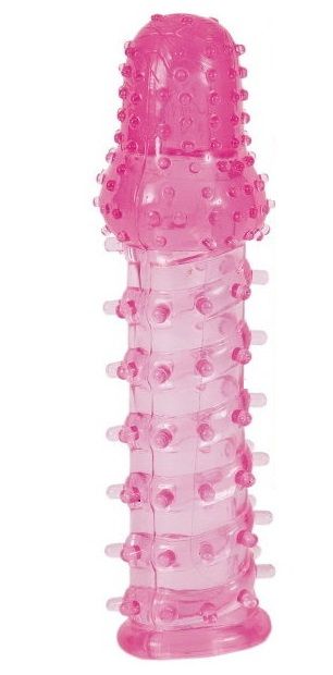 Розовая насадка с нежными шипами - 13,5 см. - Toyfa Basic - в Санкт-Петербурге купить с доставкой