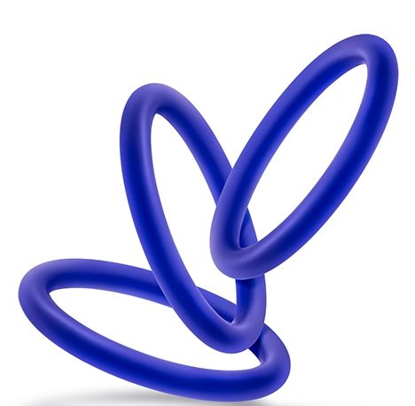 Набор из 3 синих эрекционных колец VS1 Pure Premium Silicone Cock Rings - Blush Novelties - в Санкт-Петербурге купить с доставкой