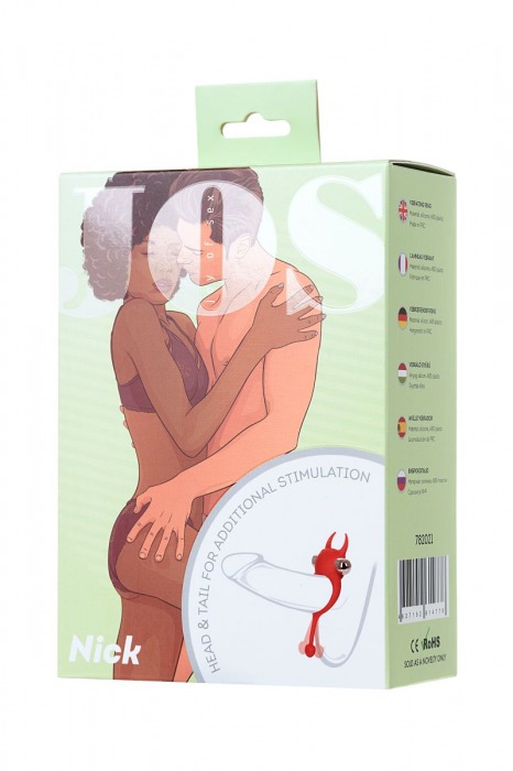 Красное виброкольцо с хвостиком JOS NICK - JOS - в Санкт-Петербурге купить с доставкой