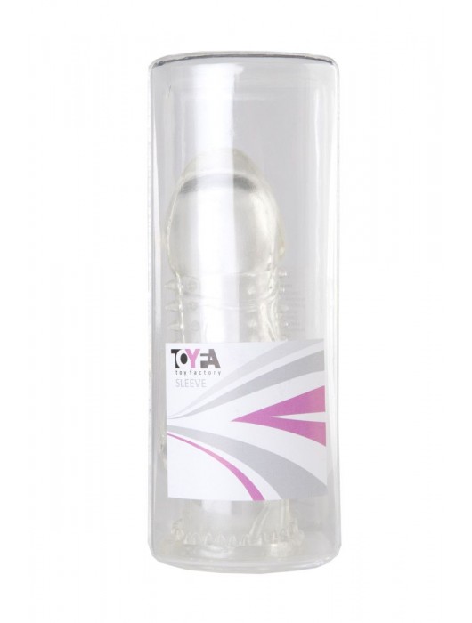 Прозрачная гелевая насадка с рельефом - 13 см. - Toyfa Basic - в Санкт-Петербурге купить с доставкой
