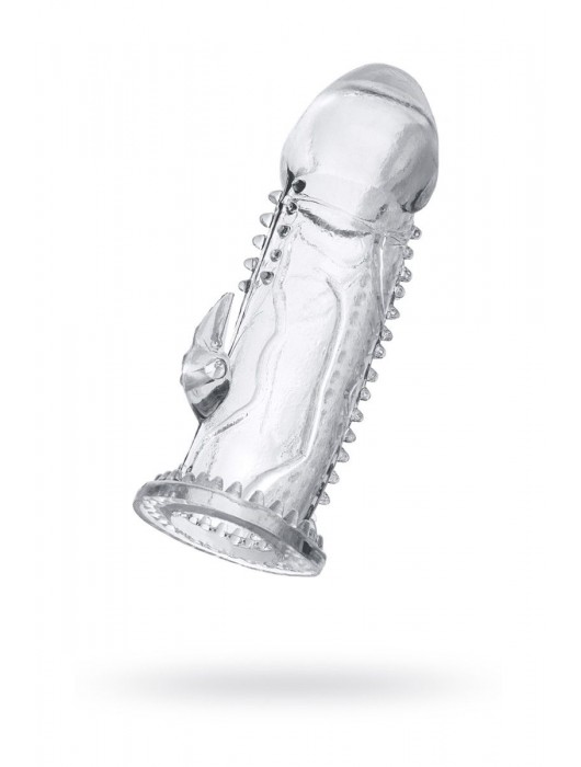 Прозрачная гелевая насадка с рельефом - 13 см. - Toyfa Basic - в Санкт-Петербурге купить с доставкой