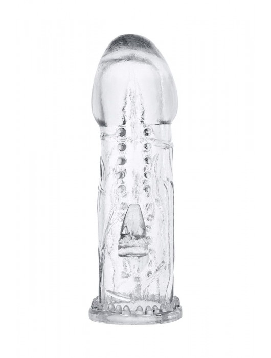Прозрачная гелевая насадка с рельефом - 13 см. - Toyfa Basic - в Санкт-Петербурге купить с доставкой