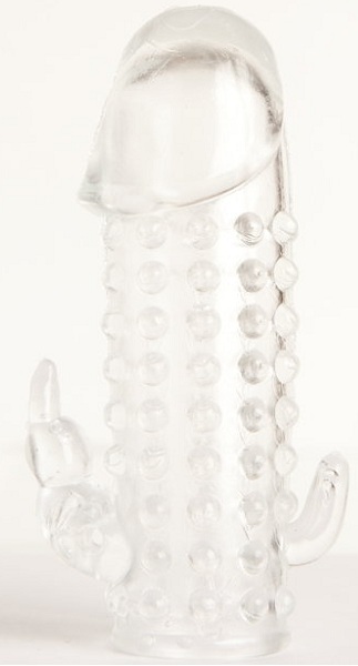 Гелевая прозрачная насадка с 2 отростками - 13 см. - Toyfa Basic - в Санкт-Петербурге купить с доставкой