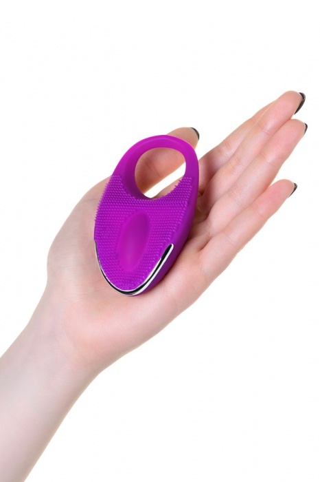 Фиолетовое перезаряжаемое виброкольцо с ресничками JOS  RICO - JOS - в Санкт-Петербурге купить с доставкой