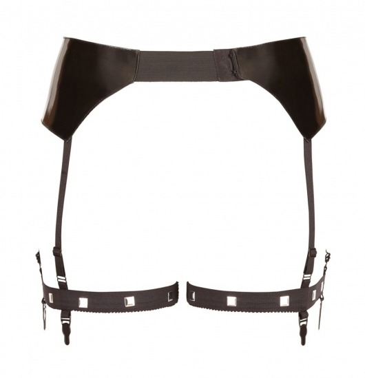 Черная сбруя на бедра с зажимами для половых губ Suspender Belt with Clamps - Orion - купить с доставкой в Санкт-Петербурге