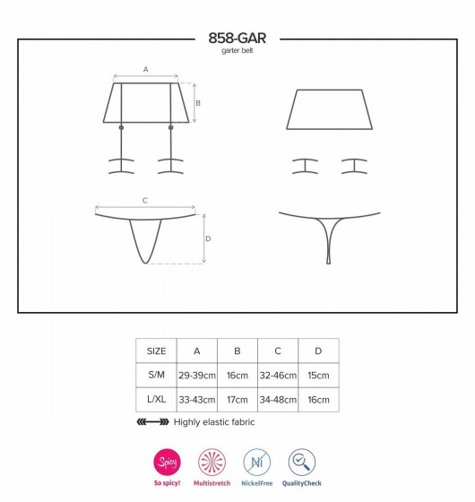 Чувственный пояс для чулок с гартерами - Obsessive купить с доставкой