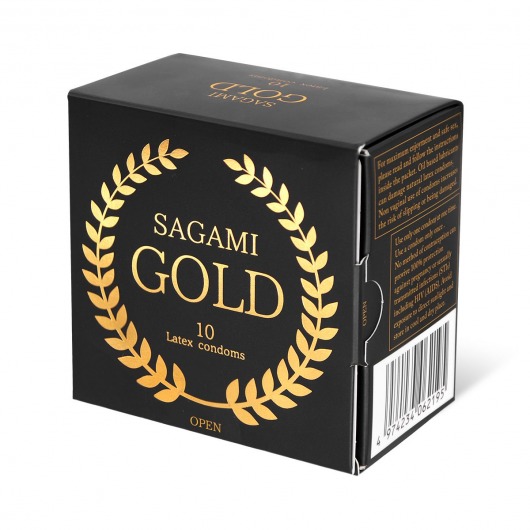 Золотистые презервативы Sagami Gold - 10 шт. - Sagami - купить с доставкой в Санкт-Петербурге