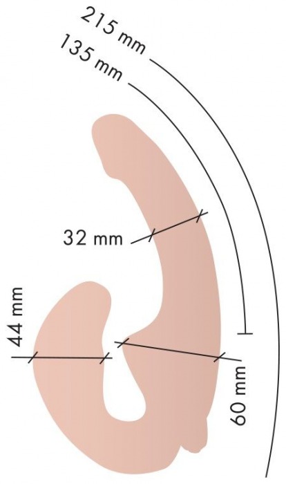 Телесный анатомический страпон с вибрацией - Главсексмаг - купить с доставкой в Санкт-Петербурге