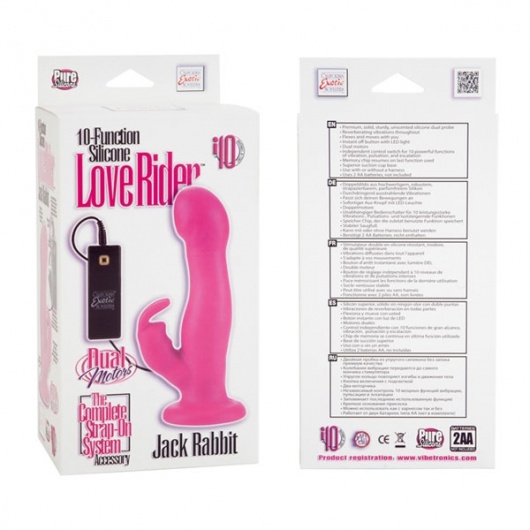 Вибромассажёр-насадка 10-Function Silicone Love Rider Jack Rabbit - 19 см. - California Exotic Novelties - купить с доставкой в Санкт-Петербурге