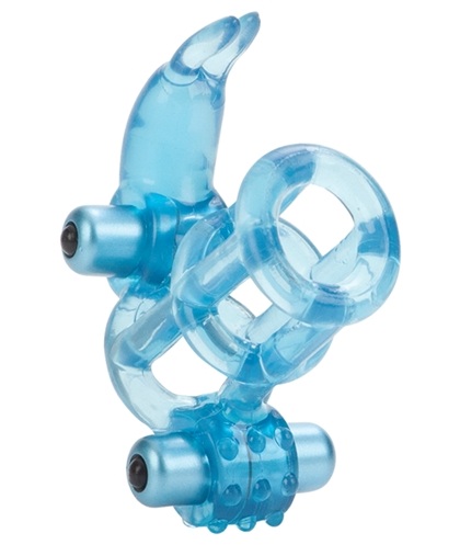 Эрекционное кольцо с 2 вибраторами BASIC ESSENTIAL - California Exotic Novelties - в Санкт-Петербурге купить с доставкой