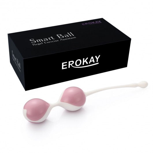 Бело-розовые вагинальные шарики Erokey - Erokay