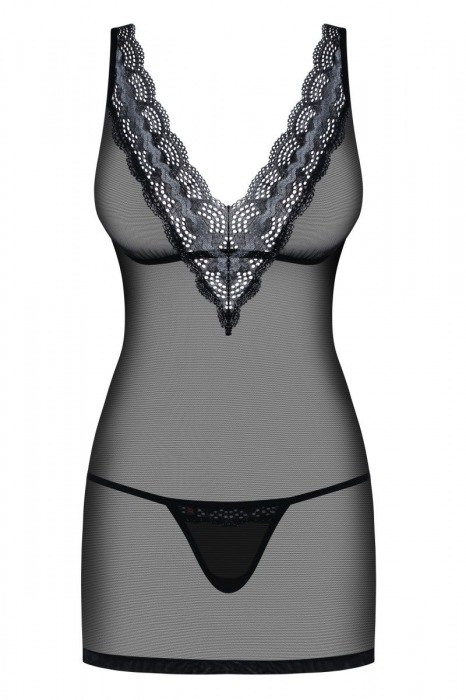 Соблазнительная коротенькая сорочка с кружевом - Obsessive купить с доставкой