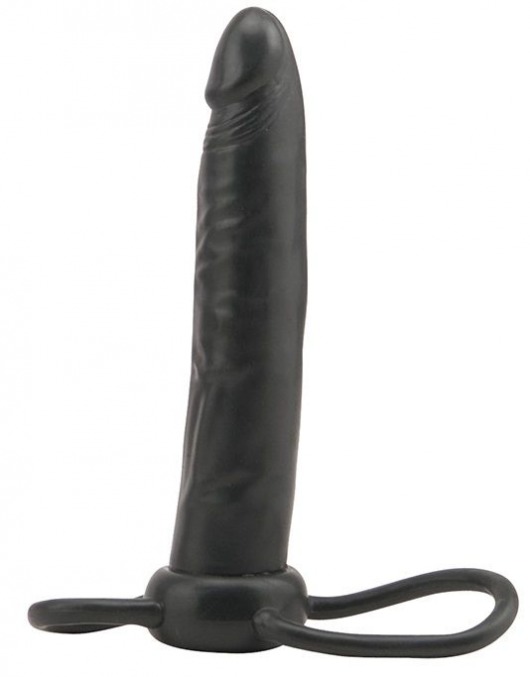Чёрная насадка на пенис для анальной стимуляции WHATA MAN - 16 см. - Seven Creations - в Санкт-Петербурге купить с доставкой