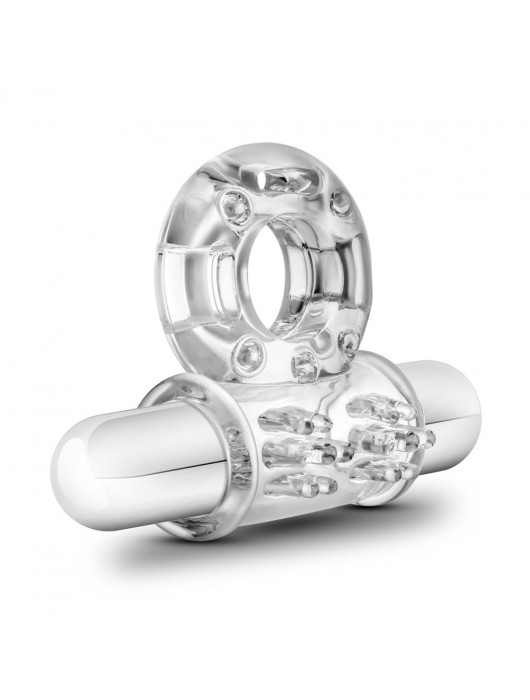 Прозрачное эрекционное виброкольцо 10 Function Vibrating Mega Bull Ring - Blush Novelties - в Санкт-Петербурге купить с доставкой