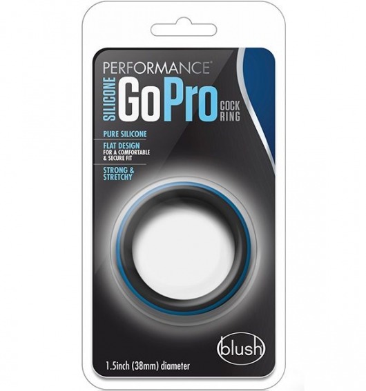 Черно-синее эрекционное кольцо Silicone Go Pro Cock Ring - Blush Novelties - в Санкт-Петербурге купить с доставкой