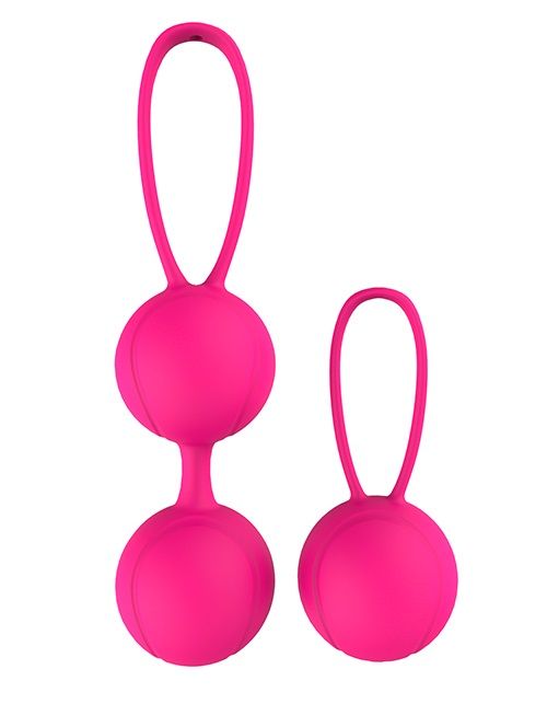 Набор розовых вагинальных шариков PLEASURE BALLS   EGGS DUO BALL SET - Dream Toys