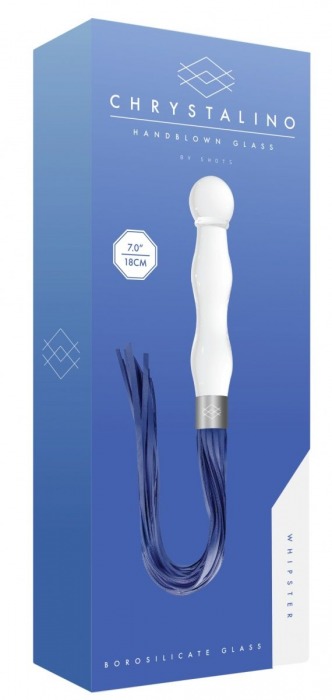 Белый анальный стимулятор-плеть Whipster с синими хвостами - Shots Media BV - купить с доставкой в Санкт-Петербурге