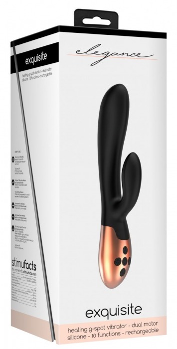 Черный вибратор Exquisite с подогревом - 20,5 см. - Shots Media BV