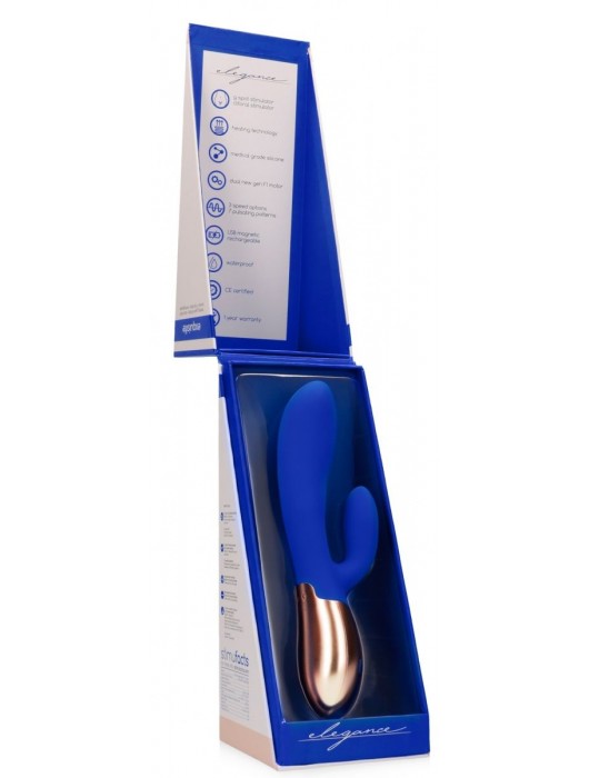 Синий вибратор Exquisite с подогревом - 20,5 см. - Shots Media BV