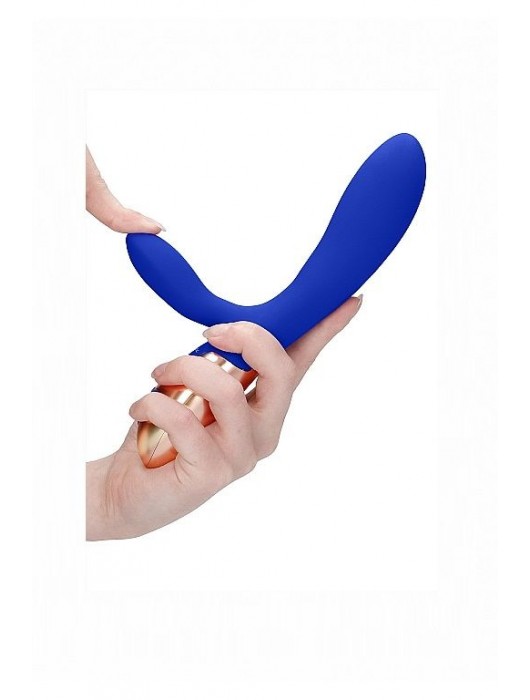 Синий вибратор Exquisite с подогревом - 20,5 см. - Shots Media BV