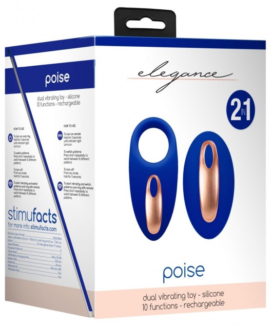 Синее эрекционное виброкольцо Poise с пультом - Shots Media BV - в Санкт-Петербурге купить с доставкой