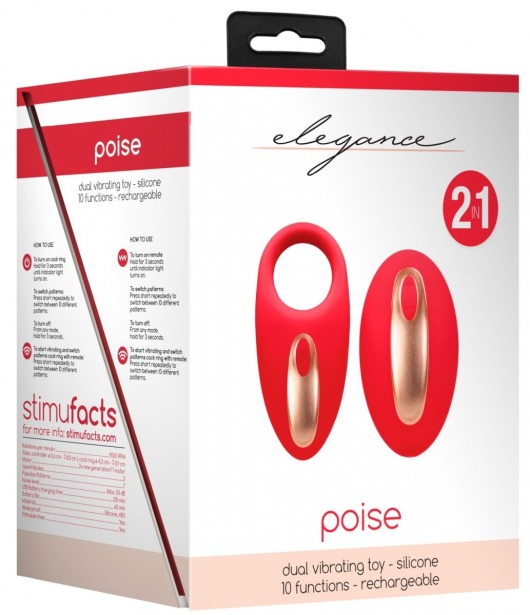 Красное эрекционное виброкольцо Poise с пультом - Shots Media BV - в Санкт-Петербурге купить с доставкой